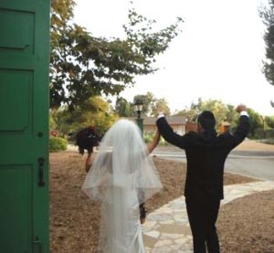 Just Married Bride and Groom