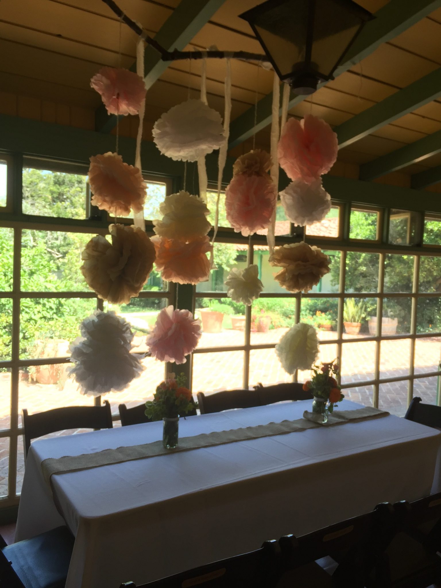 tables baby shower sun porch