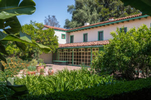 Rancho Los Cerritos external shot of house from the courtyard.