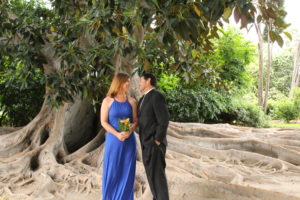 Kirsten and NEED NAME share a moment together in honor of their wedding anniversary here at Rancho Los Cerritos, also where they were married 30 years ago today (June 3, 1989).