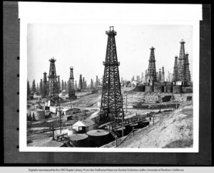 View of the Signal Hill Oil Field in Los Angeles